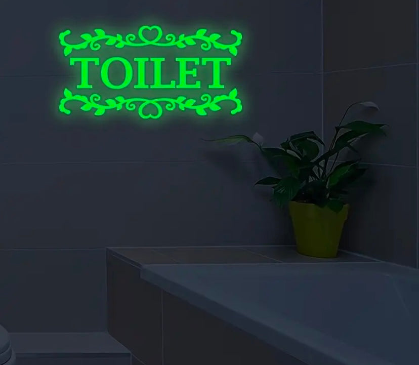 Glow in the dark - toilet sign