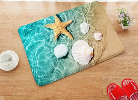 Seashore bath mat