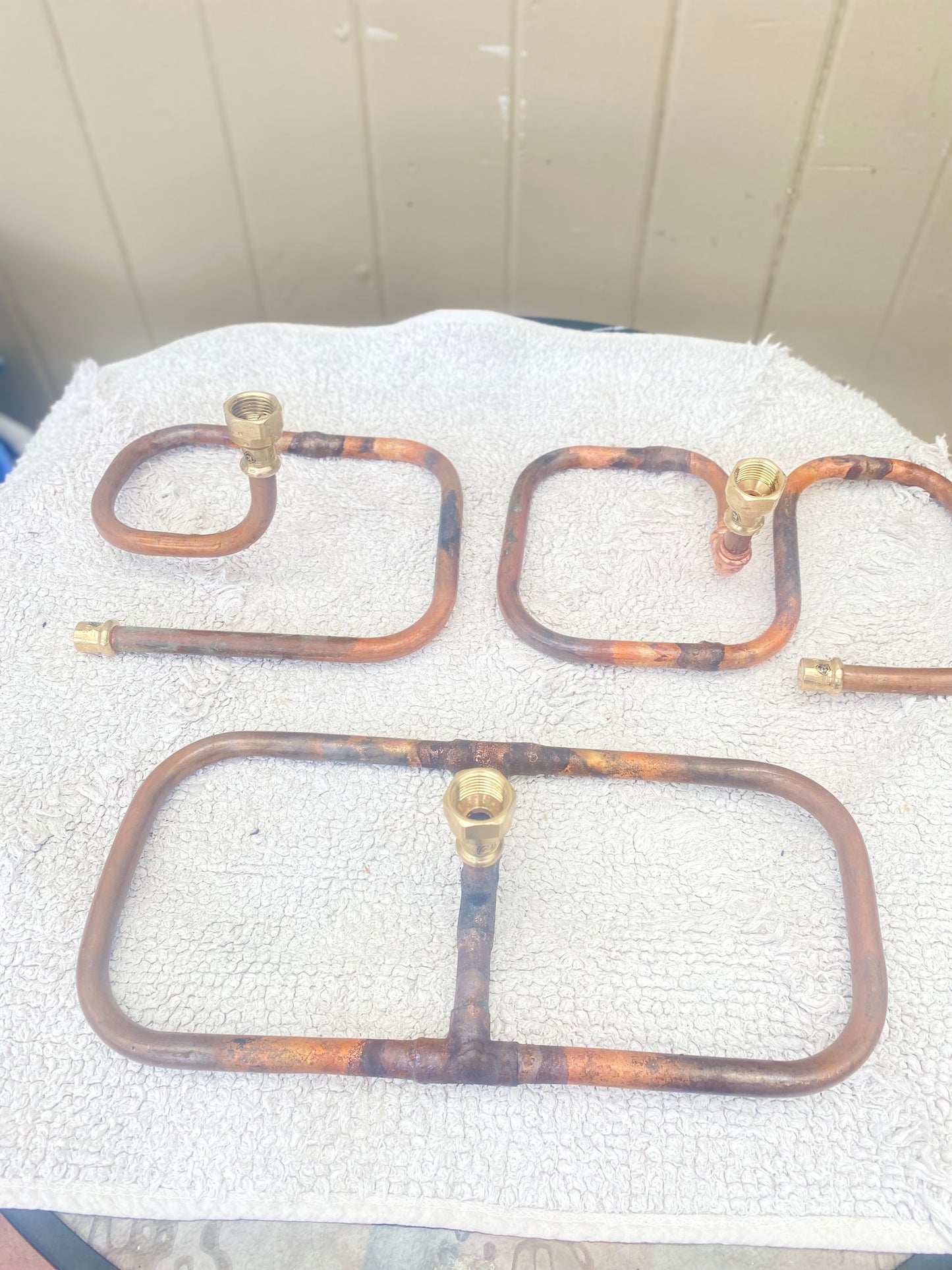 Custom copper outdoor shower heads